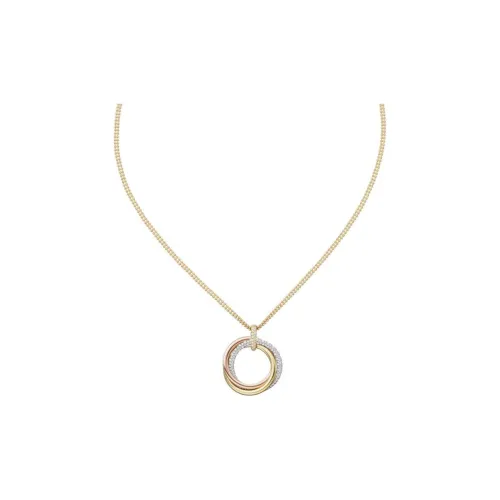 CARTIER 18K White Gold Necklaces Unisex Gold