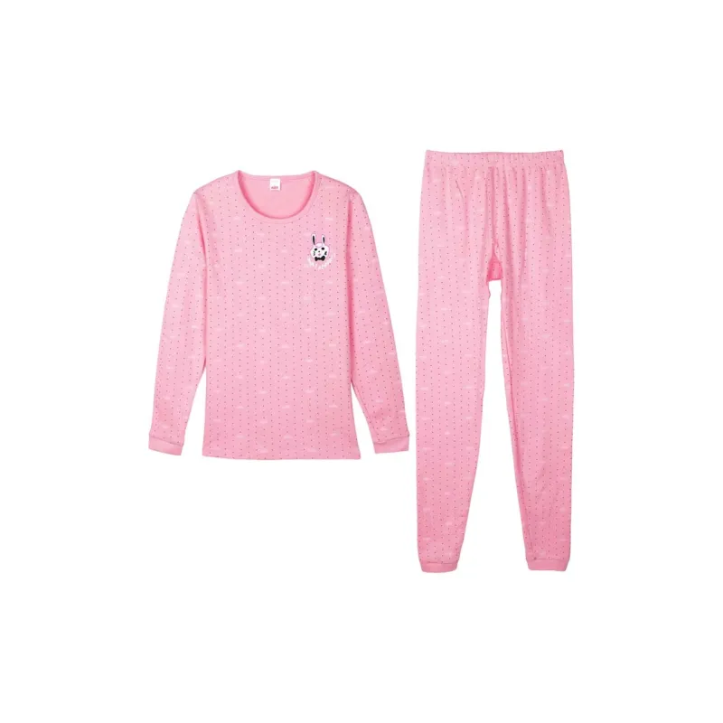 Cotton Gene Thermal Set Women's Pink-0