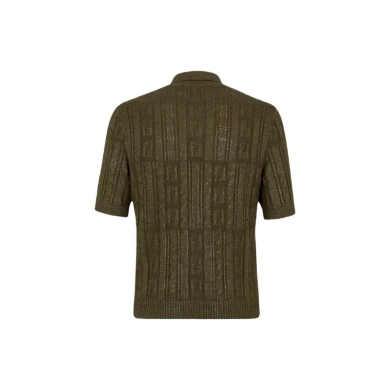 FENDI Short Sleeved Knitted Polo Shirt-1