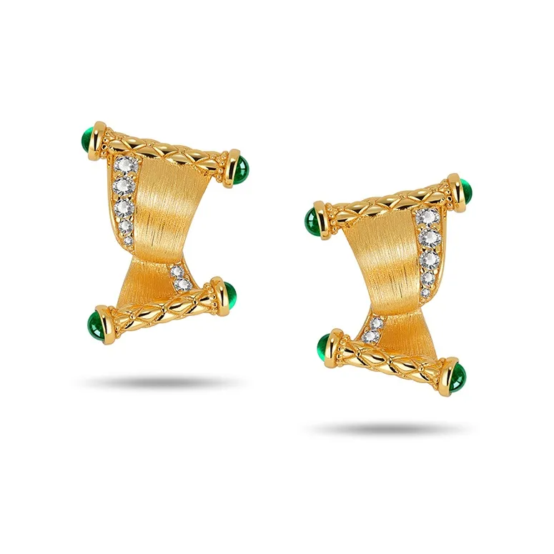 FUNNXI Rhodium Plated S925 Silver Gold Earrings Women's Gold-0