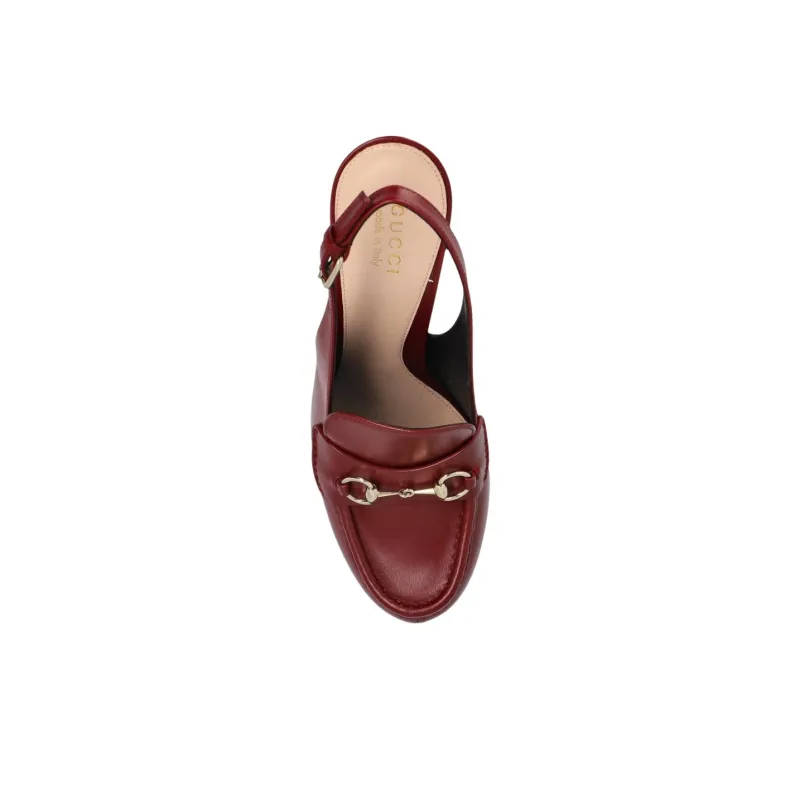 GUCCI Chunky Heel High Heels 16cm Women's Red-4