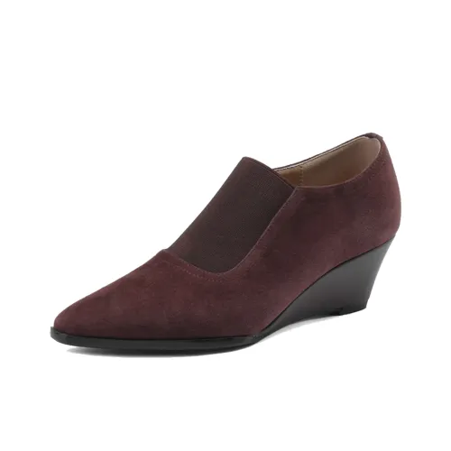 XICUNMINGWU Wedge cavo High cavos Women's Coffee
