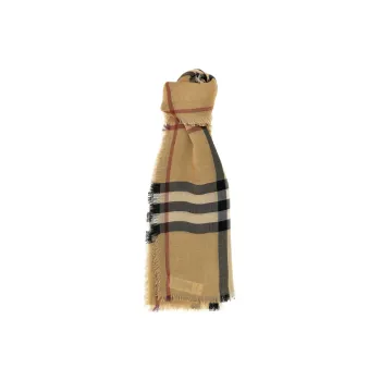Burberry Wool Silk Knit Scarves Men's Beige