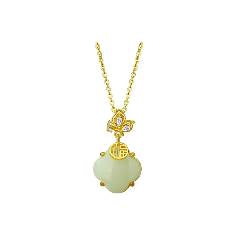 Royal Heaven's Choice Hetian Jade Pale Greenish White Jade Unisex-5