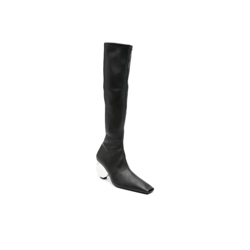 Courrèges Circle 90mm Faux-leather Knee-high Boots-5