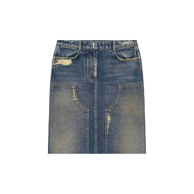 GIVENCHY SS23 Denim Long Skirts Women's Blue-3