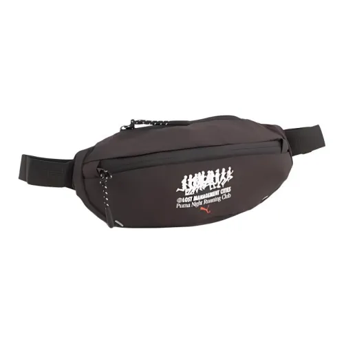 PUMA LMC Collaboration Polyester One Shoulder Crossbody Fanny Pack Regular Unisex Dark Brown