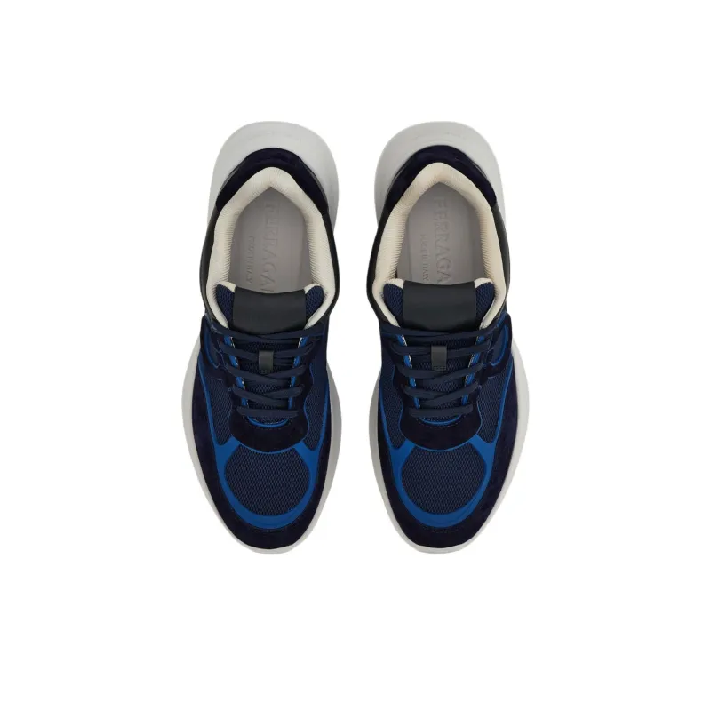 FERRAGAMO GANCINI Low Top Casual Shoes Men's Blue-2