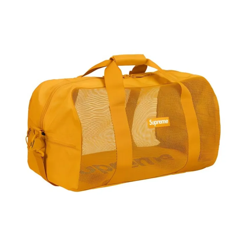 Supreme Polyester With PVC Gym Bags Handbags Regular Unisex Yellow-1