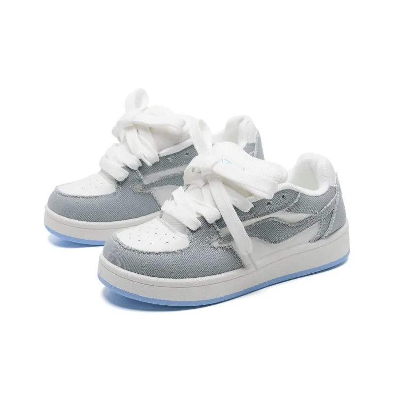 Anime Story Low Top Skateboard Shoes Women's Gray White Box Included-2