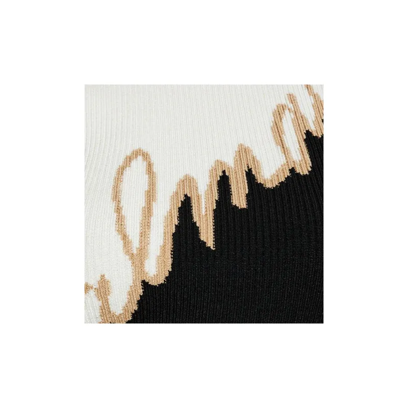 BALMAIN Logo Intarsia Turtleneck Ribbed Top-5