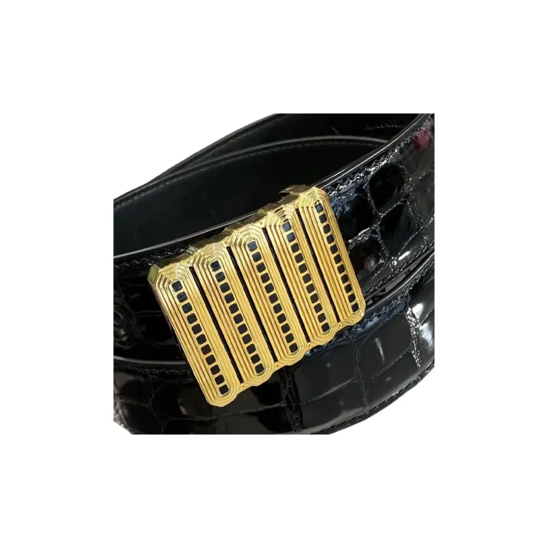 STEFANO RICCI - Leather Belts Men's Black Width: 3.8CM-1