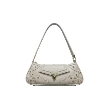 CULTIVATOR PU Portable Underarm Shoulder Bag Medium Size Women's Beige/Brown