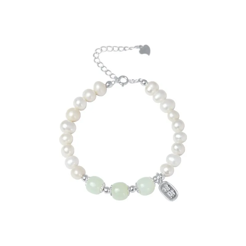 Royal Heaven's Choice Bracelets Pale Greenish White Jade Unisex-3