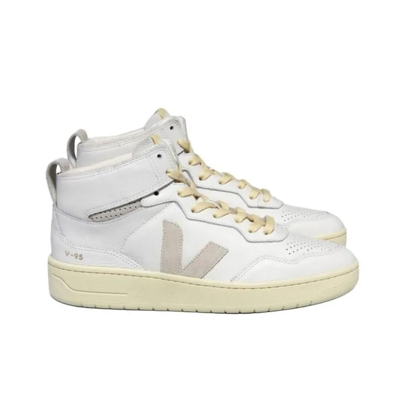 VEJA V 95 High Top Skateboard Shoes Unisex White-1
