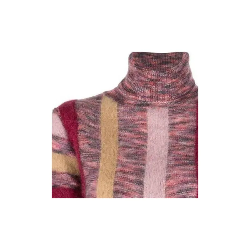 DSQUARED 2 Striped Cropped Turtle Neck Jumper-4