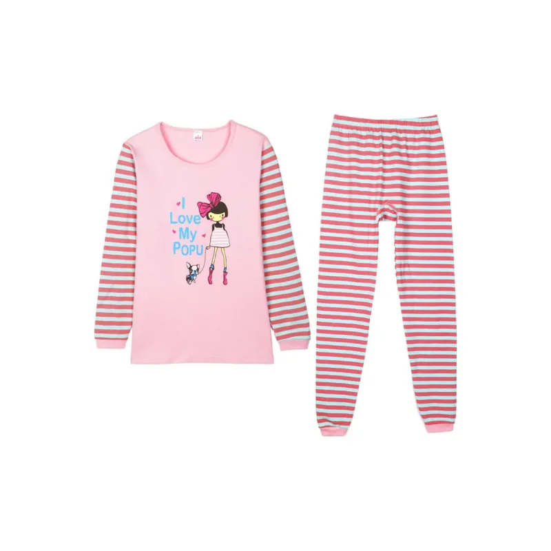 Cotton Gene Thermal Set Women's Pink-0