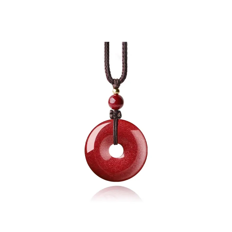 Moon Jewelry Reconstructed Cinnabar Necklaces Unisex-8