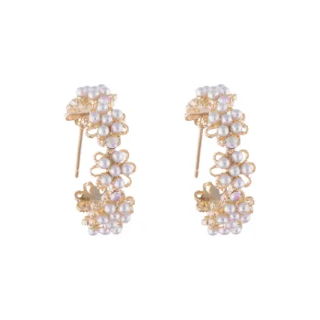 KING OF BLING 925 Sterling Silver Needle, Alloy, Faux Pearl Stud Earrings Unisex
