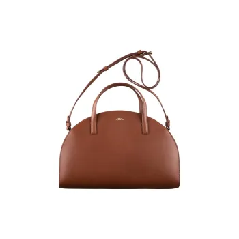 A.P.C Cow Leather One Shoulder Handbags Women's Nut Brown