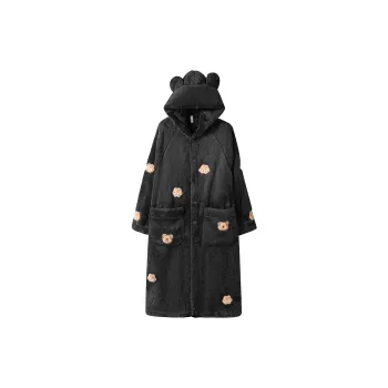 ROUKEER Pajama Robe Men's Black
