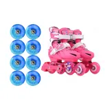 Kids' Pink Roller Skates+76MM Blue Shimmery Wheels*8