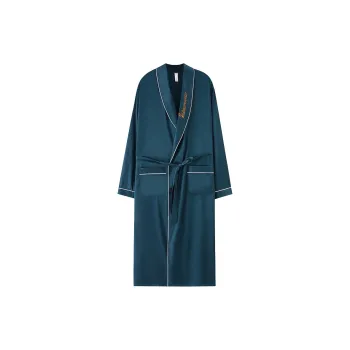Maultiay Bath Robes Men's Peacock Green