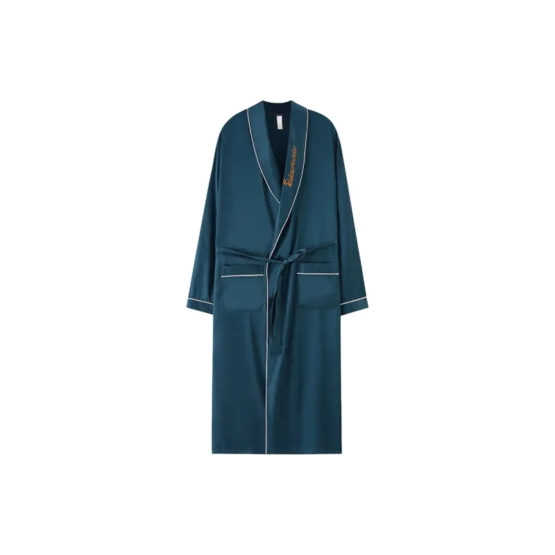 Maultiay Bath Robes Men's Peacock Green-0