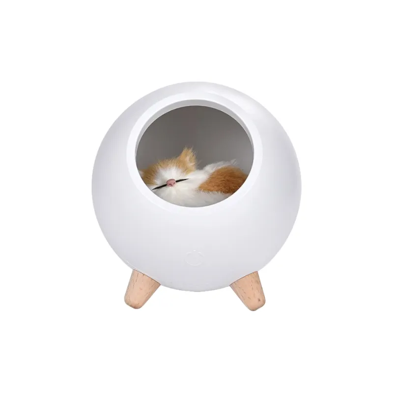 XZAN Cute Cat Bedside Companion Lamp With USB Charging, Touch Controlled Ambient Light, Creative Accessory-5