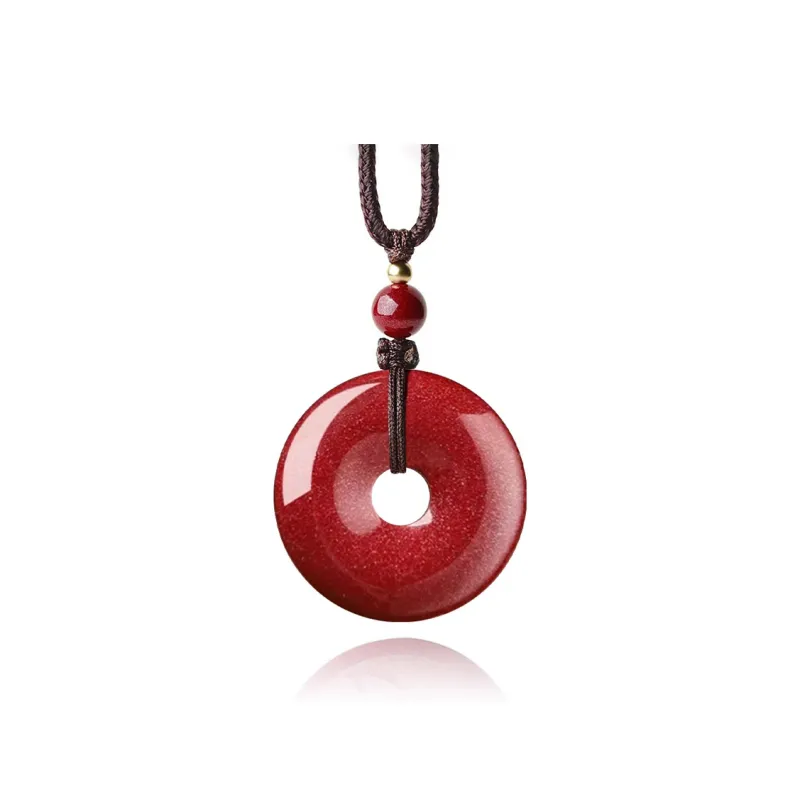 Moon Jewelry Reconstructed Cinnabar Necklaces Unisex-39