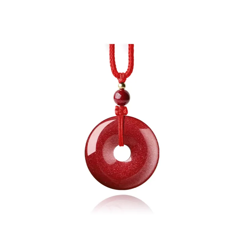 Moon Jewelry Reconstructed Cinnabar Necklaces Unisex-27