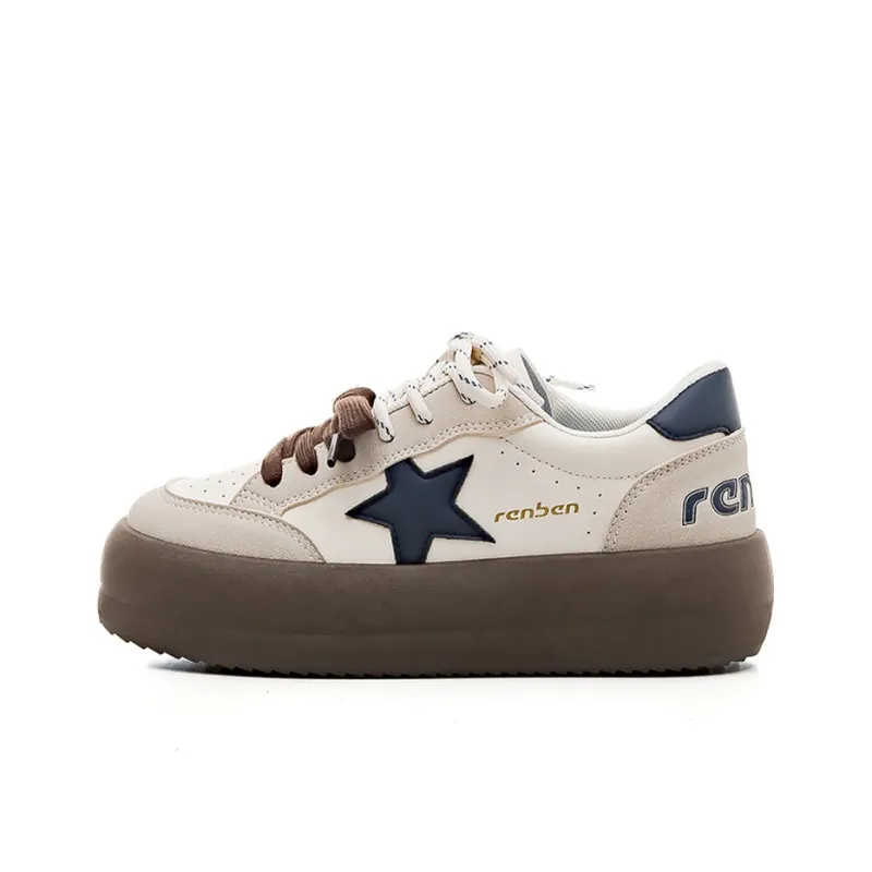 RENBEN Lightweight Support Height Increasing Low-Top Skateboard Shoes Women's-0