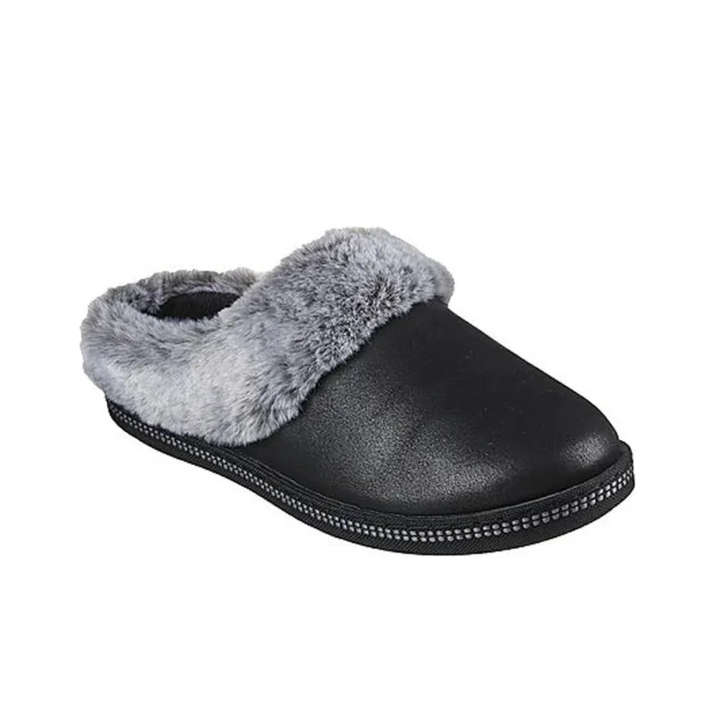 Skechers Cozy Abrasion-Resistant Slip-Resistant Wrap-toe Slippers Women's Black-1