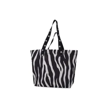 Converse Canvas Tote Bag Shopping Bag Canvas Bag Handbags Regular Unisex Black White Zebra Print