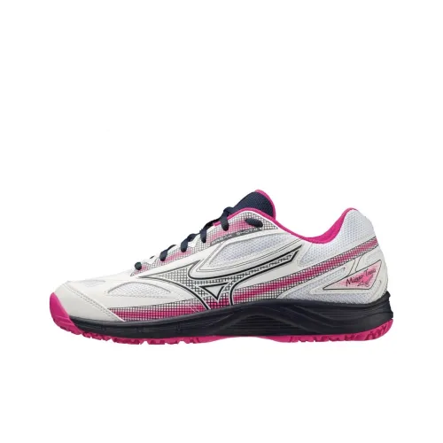 Mizuno Anti Slip Wear Resistant Low Top Tennis Shoes Women's White Pink
