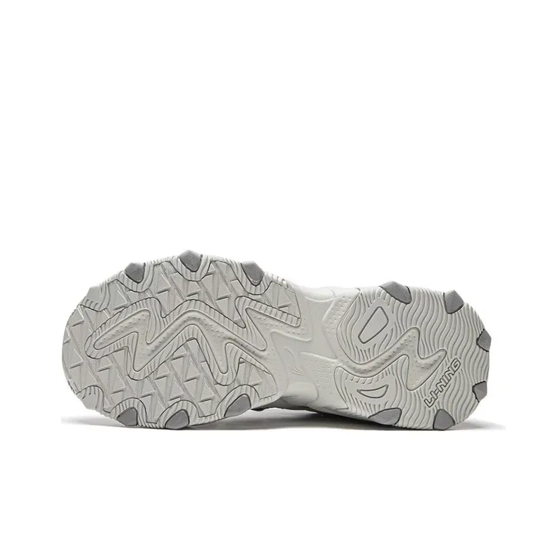 LiNing Breathable Wear Resistant Slip Resistant Low Top Casual Shoes Women's Purple Gray-4