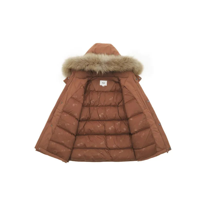 MLB Boston Red Sox FW24 Down Jacket Mid Length Unisex Brown-2