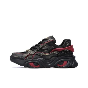 SANGUSANXIN Anti Slip And Wear Resistant Height Increasing Low Top Chunky Sneakers Men's Black
