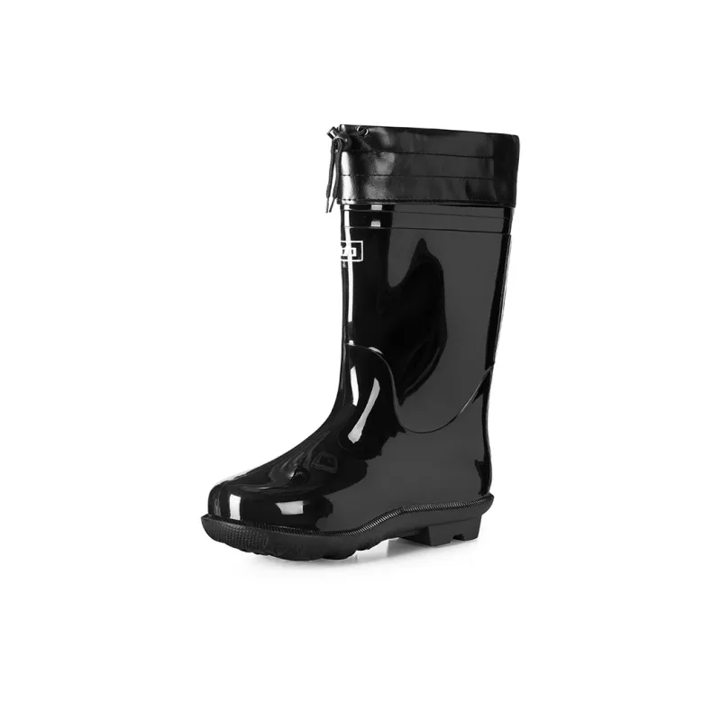 Warrior Wear resistant And Waterproof Rain Boots Men's Black-1