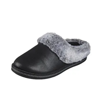 Skechers Cozy Abrasion-Resistant Slip-Resistant Wrap-toe Slippers Women's Black