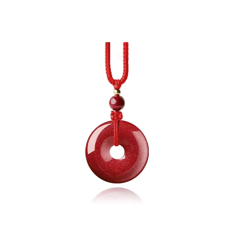 Moon Jewelry Reconstructed Cinnabar Necklaces Unisex-4