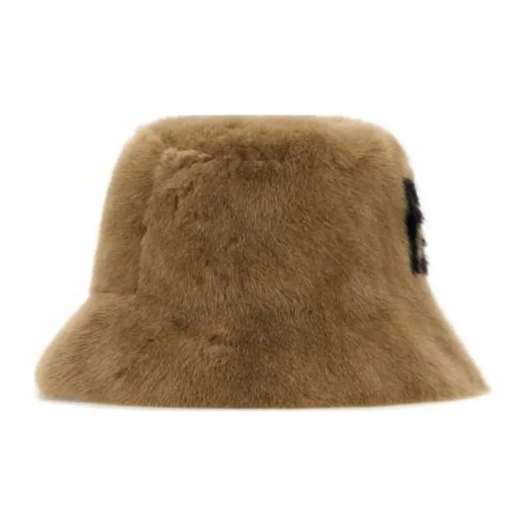 FENDI Mink Fur Bucket Hats Women's Brown-1