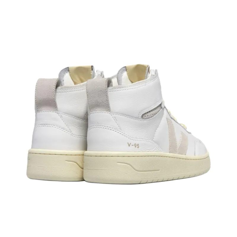 VEJA V 95 High Top Skateboard Shoes Unisex White-3