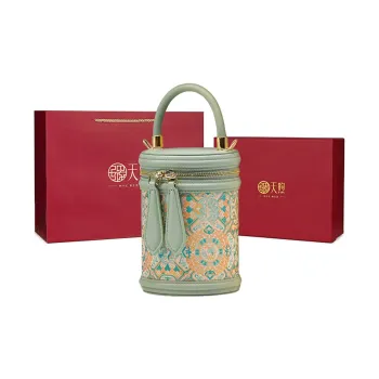 Pmsi Cow Leather Handbag Trumpets Women's Light Green Ruyi 1