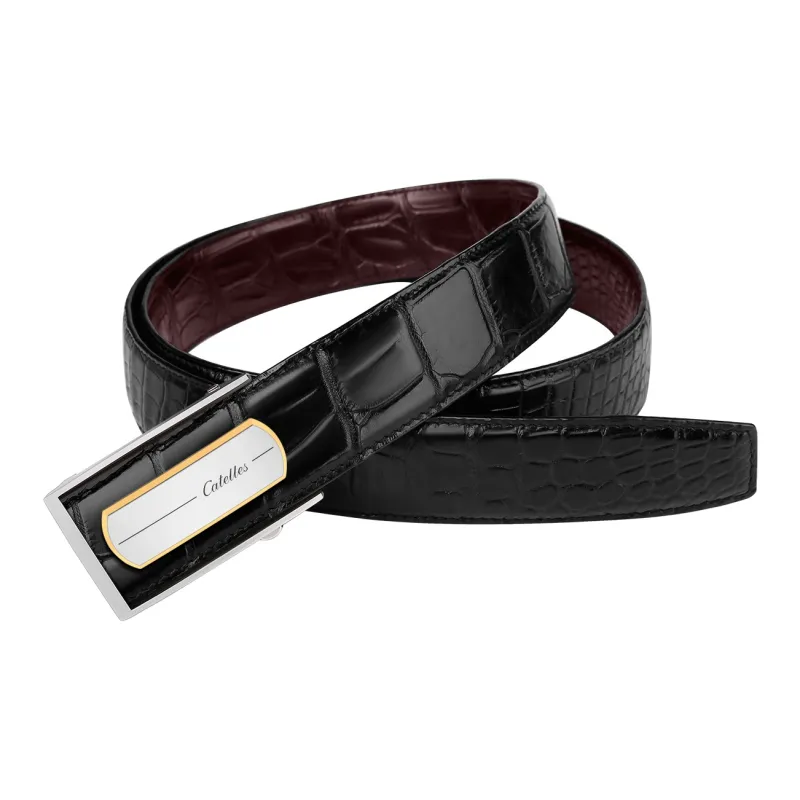 CATELLES Double Sided Crocodile Leather Leather Belts Men's 3.5cm/3.8cm-3