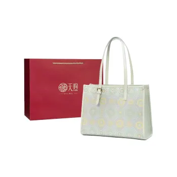 Pmsi Split Cow Leather Tote Bag, Shoulder Bag Medium Size Women's Pea Green 1