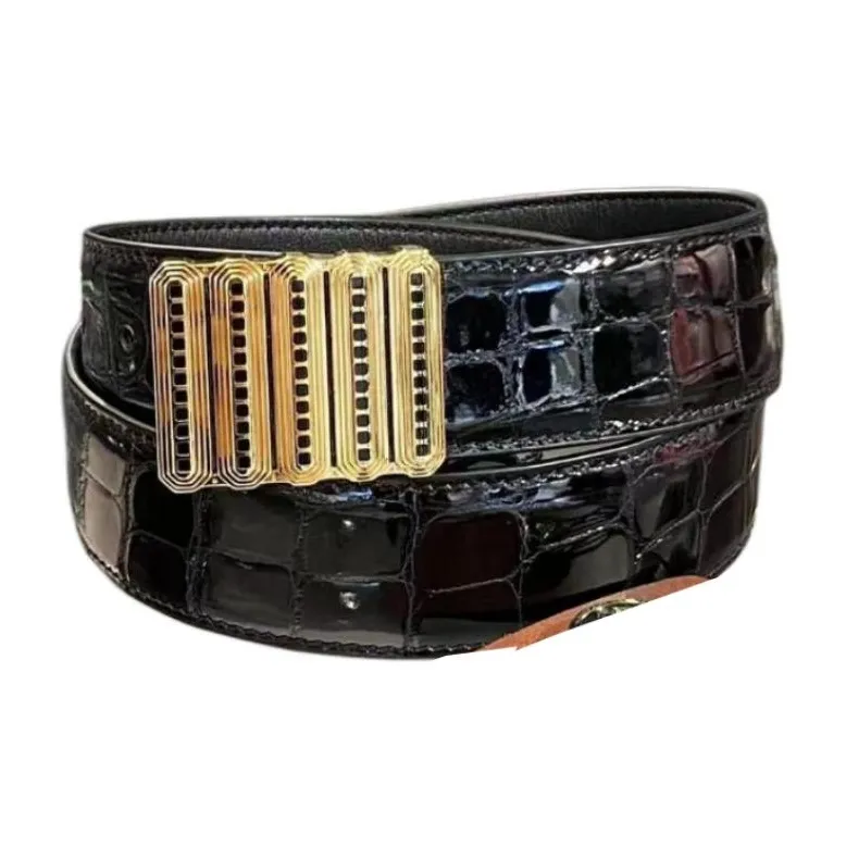 STEFANO RICCI - Leather Belts Men's Black Width: 3.8CM-0
