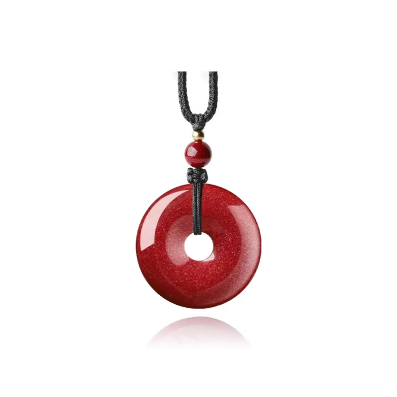 Moon Jewelry Reconstructed Cinnabar Necklaces Unisex-33