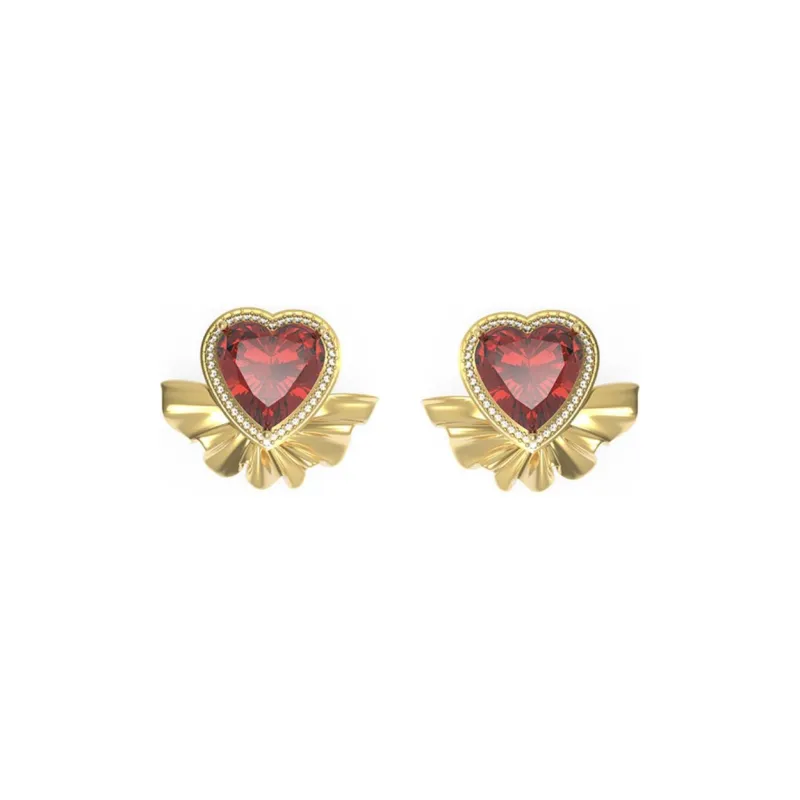 MSCAT Brass Stud Earrings Women's-0