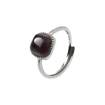 Linguanying Hetian Jade Rings Smoky Purple Women's